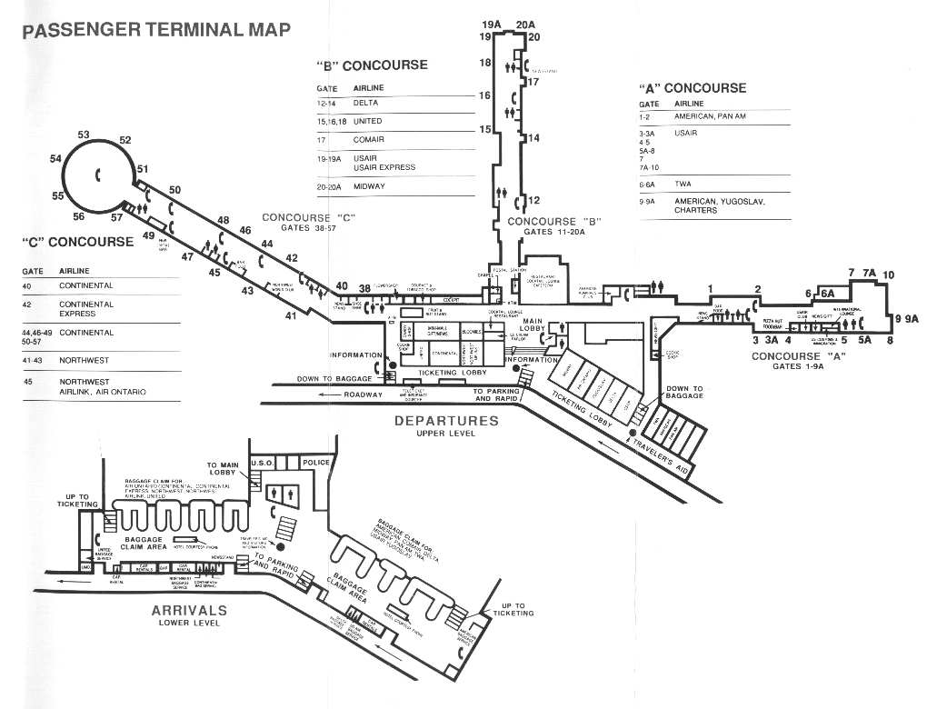 cle airport map