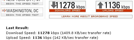 Heres the speed results from speakeasy.net